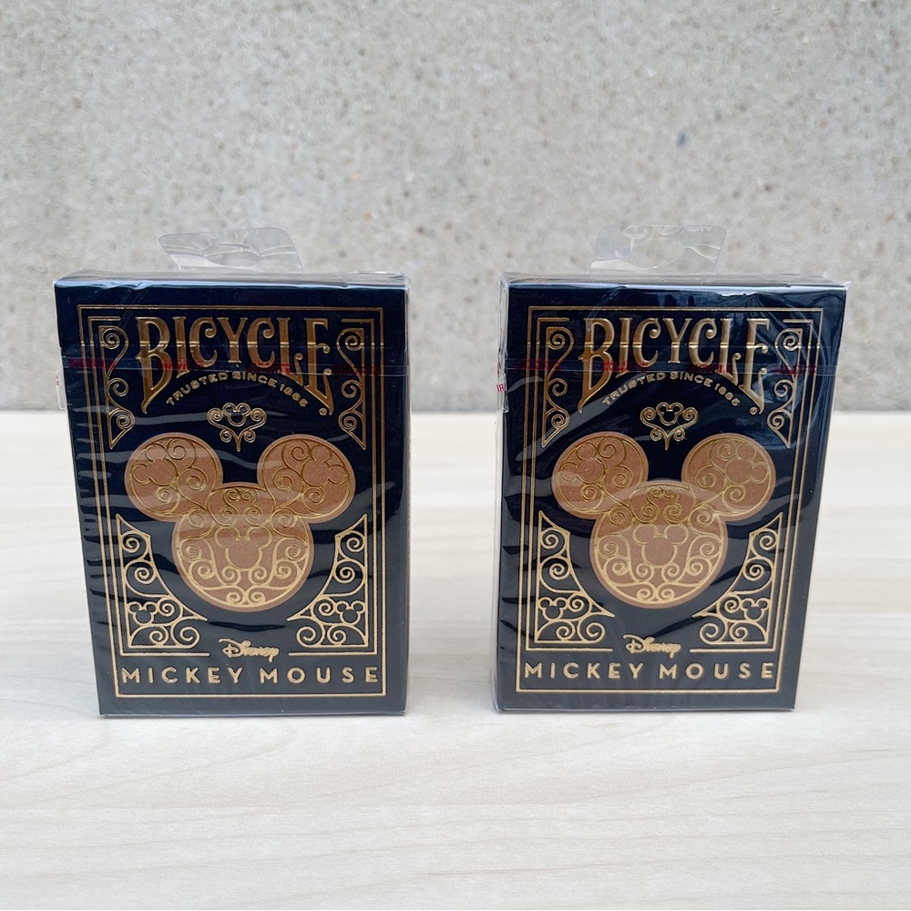 Disney Mickey Mouse inspired Black and Gold Playing Cards by Bicycle - 2 Pack
